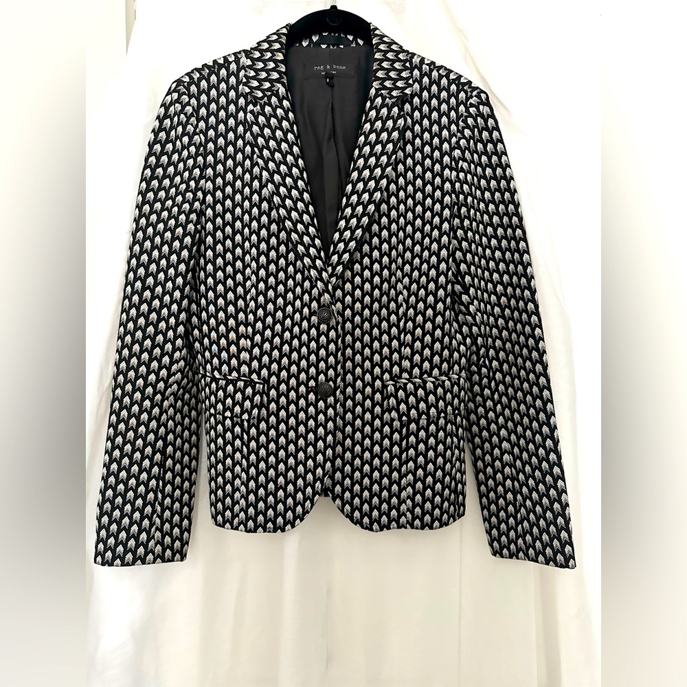 rag & bone blazer black and white design.